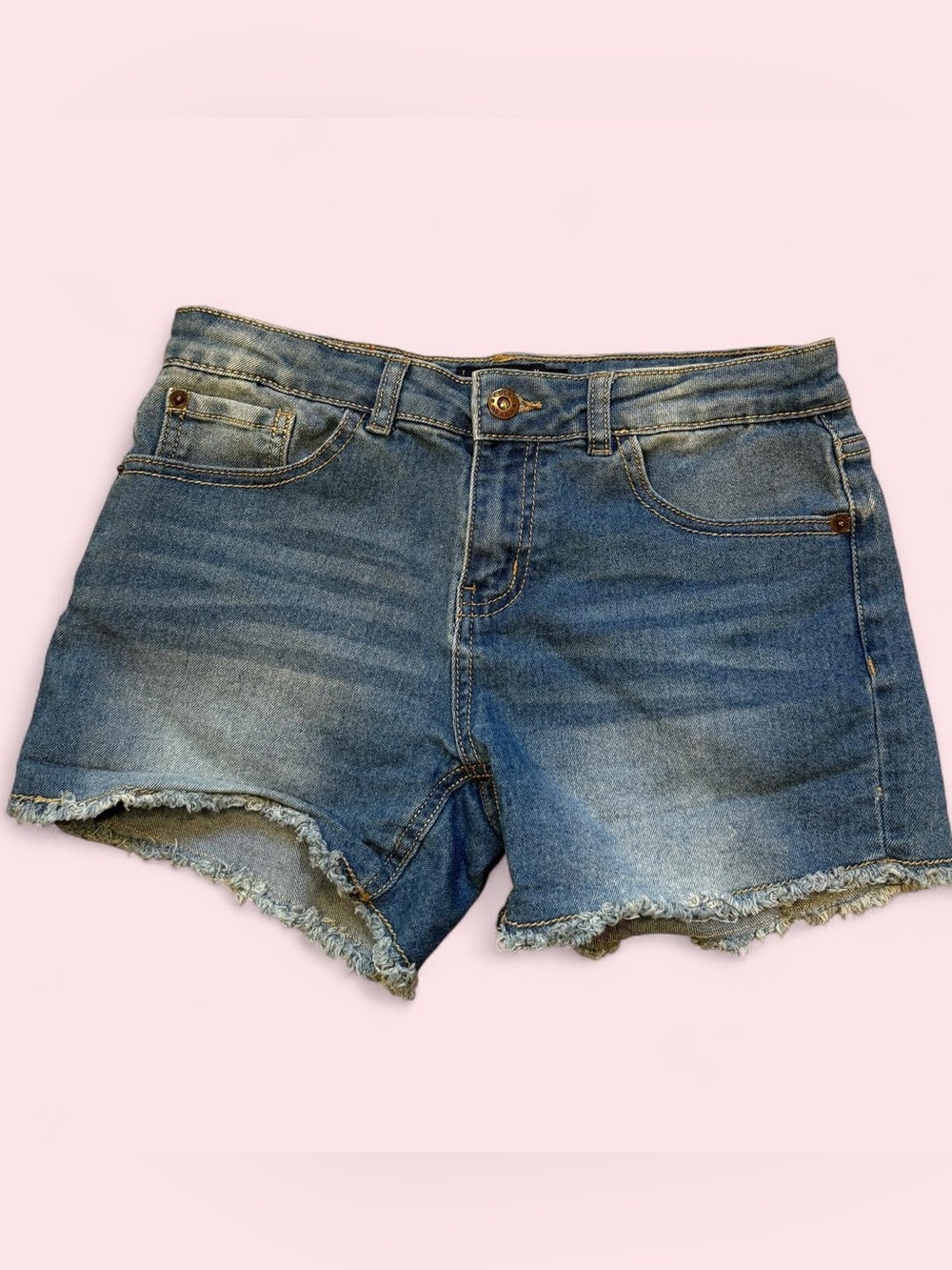 Lucky Brand Distressed Frayed Hem Denim Shorts - Blue